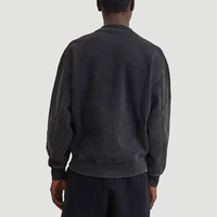 Sweat-shirt à col montant pour homme, coupe oversize, style vintage délavé à l'acide, en molleton bouclette 100% coton 400 g/m², modèle vierge