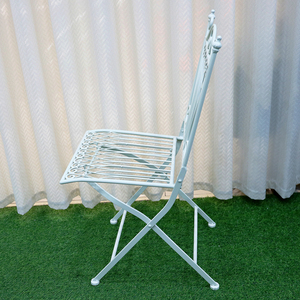 Chaises de salle à manger pliantes carrées en <span class=keywords><strong>fer</strong></span> <span class=keywords><strong>forgé</strong></span> pour l'<span class=keywords><strong>extérieur</strong></span> Bistro Cafe Vintage - Product Image 5