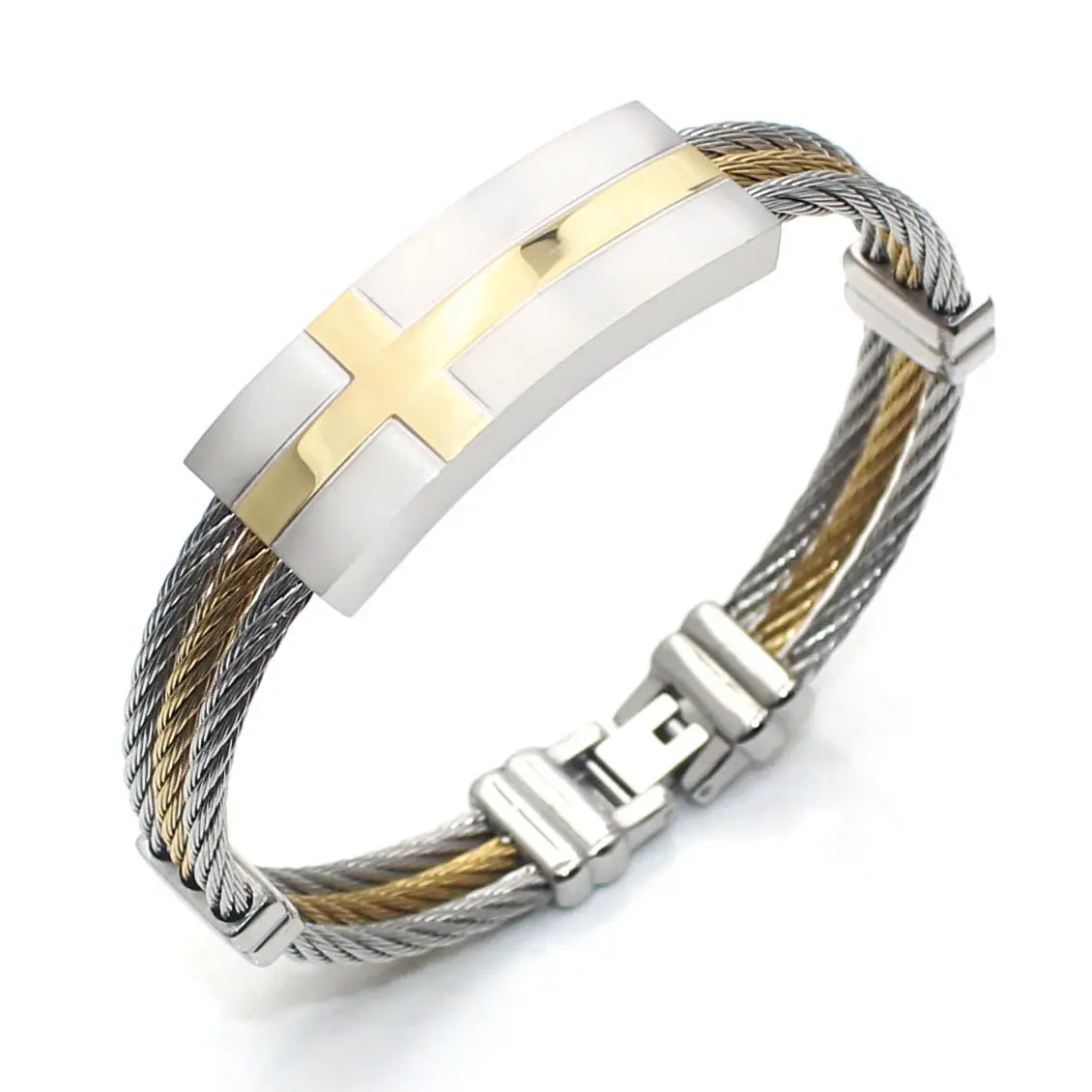 Christian Jewelry Bracelet en fil de câble pour homme en acier inoxydable de haute qualité