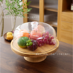 Wooden Serving <b>Tray</b> With Bowl Multifunctional Fruit <b>Snack</b> Plate For Living Room Household Use - Product Image 4