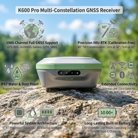 Station mobile GNSS RTK K600 Pro, 1980 canaux, conception double fréquence, récepteur GPS haute précision pour travaux de topographie professionnels