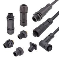 Conector Impermeable Roscado E7 Tipo Placa de Soldadura 2 Pines 3 Orificios 5 Pines 6 Núcleos Conector Cuadrado de Aviación con Brida