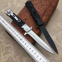 Mini couteau pliant tactique en acier Damas avec lame 3cr13 pour la défense personnelle, outil de survie et de chasse EDC de poche, couleur personnalisée