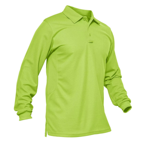DFT01 Stock Multi Color Black Green skye Blue Black Khaki Brown Purple Red <b>Orange</b> <b>Polo</b> Shirts with Long Sleeves - Product Image 5