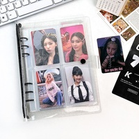 Protège-cahier à anneaux transparent noir pour bureau et école, agenda hebdomadaire, avec bouton-pression, en PVC souple réutilisable, format A5 A6, pour feuilles mobiles