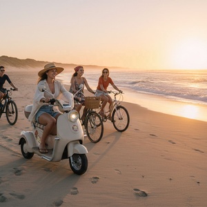 Sepeda Motor Roda Tiga Listrik HLD 600W untuk Dewasa, <span class=keywords><strong>2</strong></span> Kursi, Angkut Penumpang dan Barang, Bodi Terbuka - Product Image 3