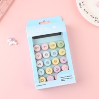 Mini-calculatrice portable multifonction super mignonne - Couleurs dégradées (violet/bleu/jaune) à piles