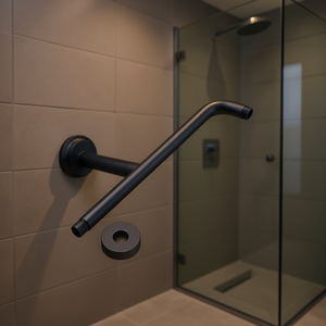 Brazo de Ducha Fijo Negro Mate de 16.5 Pulgadas, Accesorio de Ducha en Forma de L de Acero Inoxidable para Montaje en Pared - Product Image 2