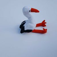 Jouets en peluche personnalisés en forme d'oiseau cigogne, design adorable, matière peluche douce et bon marché