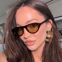 Kacamata Hitam Fashion Mi Ding Cat's Eye Full Frame 2026 Gaya Eropa Amerika Terbaru, Perlindungan UV400 Kelas Atas, Kacamata Trendi