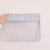 Pochette plate personnalisée sur mesure avec fermeture éclair pour couture, broderie, point de croix, pochette transparente en vinyle, pochette transparente en PVC pour travaux de couture