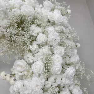 ซุ้มแต่งงานทรงสี่เหลี่ยมลายดอกกุหลาบ8x8สีขาวปรับแต่งได้งานแต่งงานงานแต่งทำจากเทียมประดับกลางแถว - Product Image 5