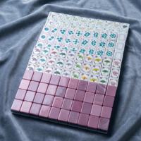 Tuiles de Mahjong en Acrylique Effet Œil de Chat, Collection Radiant Mood, Couleurs Mauve-Blush, pour Fêtes et Réunions
