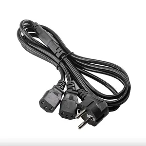 PC power cable Y-shape splitter 1.5m 1.8m C13 power cord 3 core x 2.5mm cable for S19