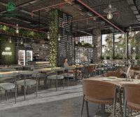 Café moderne Pub Mobilier d'intérieur Café Tables et chaises Salon Sièges design Pizza Restaurant Décor