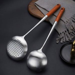 Utensilios de cocina del fabricante: Juegos de herramientas de cocina, espátulas de acero inoxidable con mango de madera - Product Image 2