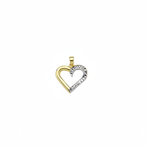 14K <b>Solid</b> <b>Gold</b> Heart <b>Pendant</b> Necklace Heart Charm Necklace - Product Image 2