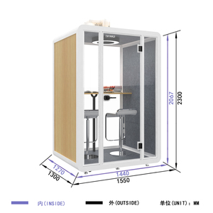 Cabine de réunion Portable et insonorisée, mobile, acoustique, pour bureau privé, cabine de téléphone, Studio de travail, cabine sonore - Product Image 6