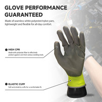 Vente en gros de gants de travail en polyuréthane de haute qualité, gants de sécurité durables pour l'entretien général et l'entrepôt