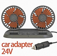 Ventilateur USB portable multifonction à double tête réglable pour l'été, rotation à 360 degrés, ventilateur de refroidissement pour voiture