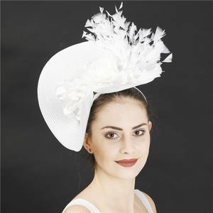 Prêt à expédier – Chapeau fascinateur 11 couleurs pour femme – Élégant pour cérémonie, baptême, <span class=keywords><strong>mariage</strong></span>, Derby – Bandeau blanc pour fête en extérieur – Chapeaux raffinés - Product Image 1