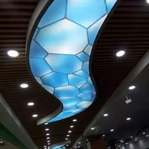 ZHIHAI Building Materials Akustische PVC-Folien abdeckung LED-Decken leuchte mit Hintergrund beleuchtung