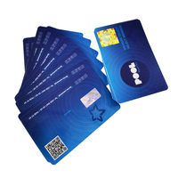 Tarjeta de Identificación Personalizada de Policarbonato PC, Tarjeta de Membresía con Holograma Degradado Azul, Tarjeta de Seguridad con Código QR para Acceso de Miembros del Club