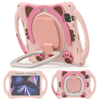 Étui de protection antichoc intégral pour tablette avec support, motif chat mignon, pour iPad et tablettes Samsung