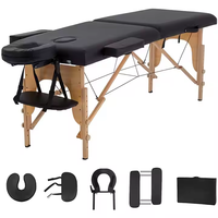 Lit de massage en bois pour spa beauté, lit de massage pliable de haute qualité et portable, lit réglable