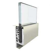 CBMmart Garde-corps moderne en verre à profil en U pour piscine, escalier, balustrade, main courante, extérieur de maison, balcon