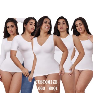 Canottiere a compressione da <span class=keywords><strong>donna</strong></span> Yumesilm a forma di scollo a V con scollo alto a forma dimagrante con canotta traspirante per il controllo della pancia - Product Image 1