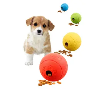 عرض ساخن 2024 منتج للحيوانات الأليفة متين مقاوم للعامض كرة وجبة خفيفة مطاطية تسرب الطعام ألعاب الكلاب
