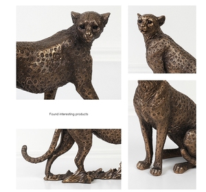 Diseño Art <span class=keywords><strong>Deco</strong></span> de resina de leopardo creativo Simple moderno para decoración de escritorio de hogar y oficina - Product Image 5