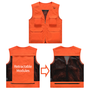 <span class=keywords><strong>Gilet</strong></span> <span class=keywords><strong>de</strong></span> pêche déperlant d'été pour hommes avec impression personnalisée <span class=keywords><strong>Gilet</strong></span> à fermeture éclair Doublure respirante et poches multiples OEM - Product Image 2
