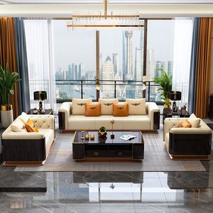 Juego de sofás de diseño italiano, muebles modernos para sala de estar, muebles para el hogar, sofá seccional Modular de tela para Villa - Product Image 1