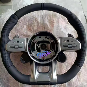 Volant de voiture en cuir perforé en fibre de carbone avancée avec LED pour Mercedes-Benz AMG GT C63 E63 S63 G63 - Meilleure vente - Product Image 1