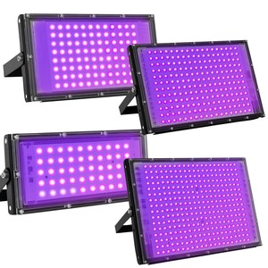 Luces <span class=keywords><strong>UV</strong></span> LED de 50-400W <span class=keywords><strong>para</strong></span> fiesta brillante, reflector de luz negra impermeable, foco de 395nm, lámpara púrpura <span class=keywords><strong>para</strong></span> curar la decoración de Halloween - Product Image 1