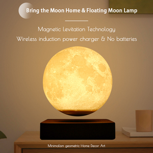 Minimalist Design Brightness 3D Printing Lunar <b>Lamp</b> Color Changing LED Magnetic Levitation 14cm Moon for Bedroom Night Light - Product Image 4