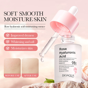 BIOAQUA Serum ekstrak tanaman organik alami, Serum Perawatan Kulit pencerah pelembap wajah mawar Camellia, ekstrak tanaman organik alami - Product Image 2
