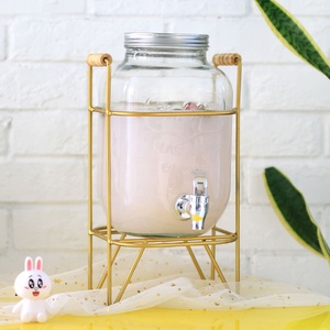 4L Glass Đồ Uống Nóng Lạnh Jar Với Kim Loại Đứng <span class=keywords><strong>Yorkshire</strong></span> Trà Trời <span class=keywords><strong>Mason</strong></span> Lọ Thủy Tinh - Product Image 2