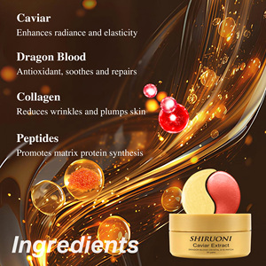 Maschera Contorno Occhi Private Label Dragon Blood per Occhiaie, Linee Sottili, Anti-Gonfiore, Rivitalizzante, Patch Occhi Idrogel al Caviale Nero - Product Image 5