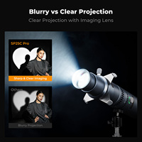 K&F Concept SP25C Pro, projecteur de lumière d'appoint à focalisation variable 4 couleurs, 25W, lumière vidéo portable, lampe de photographie
