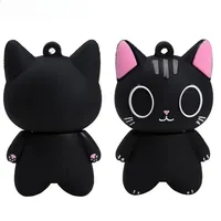 Pendrive de 128 GB, Unidad Flash USB con Diseño de Animales de Dibujos Animados, Pingüino, Pendrive de 256 GB, Memoria USB de 32 GB, Pato, Gato Negro, Pendrive de 64 GB
