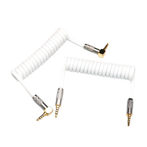 Câble spiralé à ressort 3.5mm TRRS vers TRRS 10CM pour clavier divisé RODE Sc7 par <span class=keywords><strong>VIDEOMIC</strong></span> GO Vidéo Micro-type Micros Câbles de cordon audio - Product Image 2
