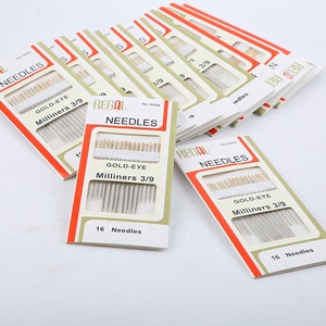 Aiguilles à coudre à la main de haute qualité, 16 pièces, 300M, <span class=keywords><strong>Golden</strong></span> Eye, Milliners, 3/9, aiguilles à queue dorée - Product Image 2