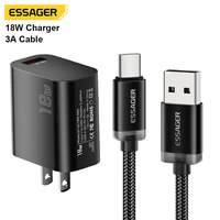 Accessoires de Téléphone Portable ESSAGER, Chargeur Rapide PD 30W 20W Type-C + Câble de Données de Charge USB-C vers USB-C