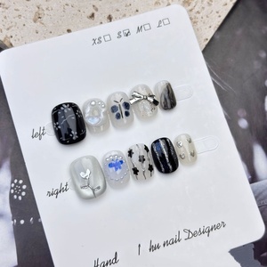 <span class=keywords><strong>Uñas</strong></span> Postizas Hechas a Mano <span class=keywords><strong>con</strong></span> Brillo y Pigmento Intenso, Diseño Ojo <span class=keywords><strong>de</strong></span> Gato Platino, Patrón Cuadrado y Almendrado Popular para Dedos, Nueva Llegada - Product Image 4