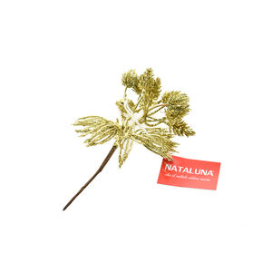 BRANCHES DORÉES PAILLETTÉES AVEC ORNEMENTS 18X11CM - Product Image 1