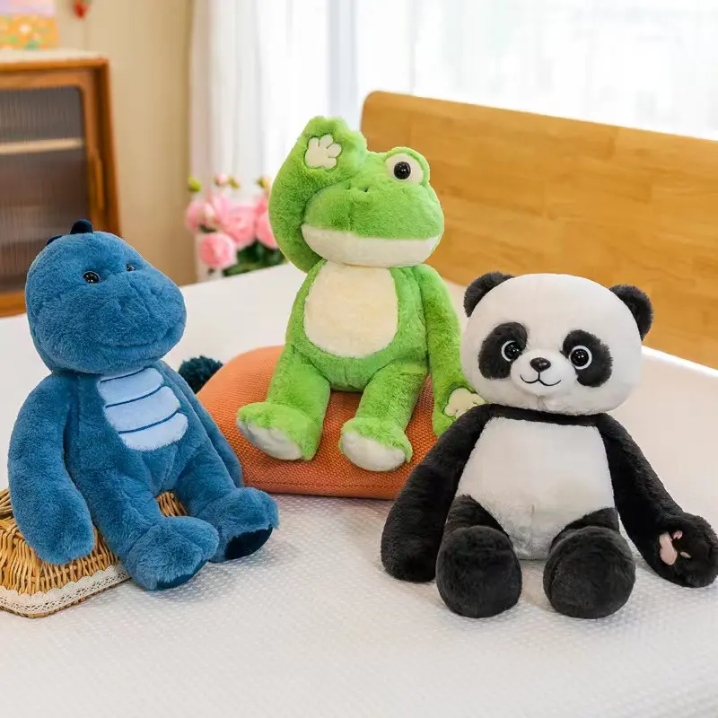 Cubra os olhos com ímã nas mãos Lazy Monkey Rabbit Duck Frog Panda Dinossauro Brinquedo de pelúcia personalizado Stuffed Animal Kids Peekaboo Brinquedos