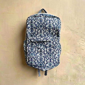 Handmade Blue Floral Print <b>Backpack</b> for Women Girls Travel <b>College</b> School Daily Use Bag Blue White Floral <b>Backpack</b> for Women - Product Image 6